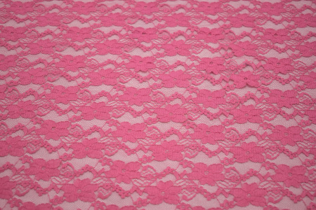 Гипюр розовый цветы W-128798