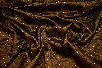 Тафта коричневого цвета пайетки W-130404