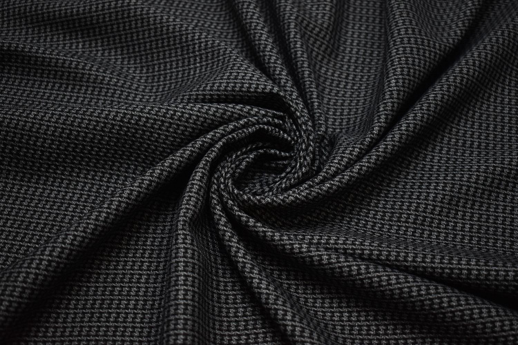 Костюмная серо-черная ткань W-131384