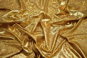 Трикотаж диско золотой W-126955