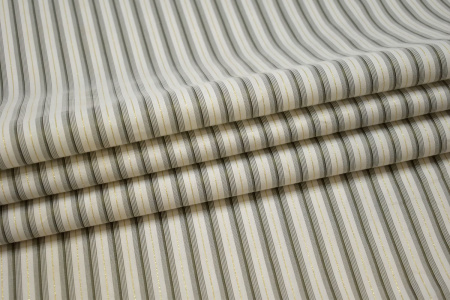 Рубашечная белая ткань полоска W-133013