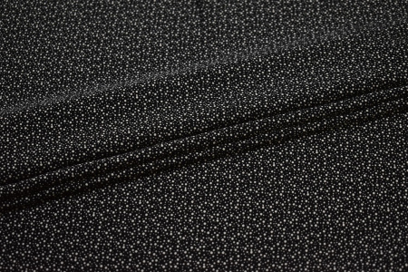 Плательная черная белая ткань горох W-132898