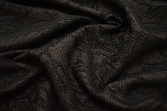 Пальтовая коричневая ткань цветочный узор W-133155