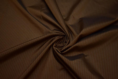 Подкладочная коричневая в полоску ткань W-132469