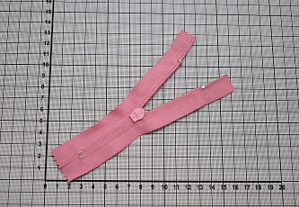 Неразъёмная молния розового цвета W-133001