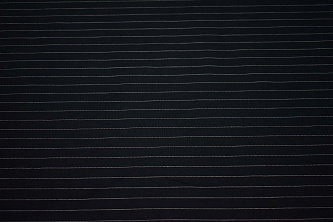 Костюмная тёмно-синяя ткань полоска W-132048