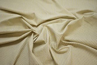 Рубашечная оливковая молочная ткань полоска W-132615