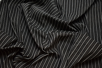 Рубашечная черно-белая ткань полоска W-132694