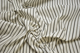Рубашечная белая ткань серая полоска W-130903