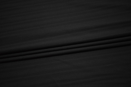 Костюмная черная ткань полоска W-132278