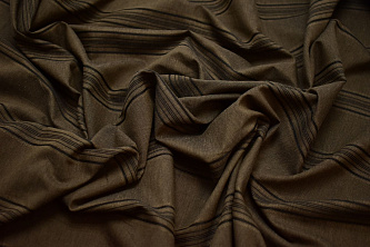 Рубашечная коричневая ткань полоска W-130743