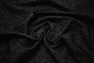 Костюмная черная с белым ткань W-128708