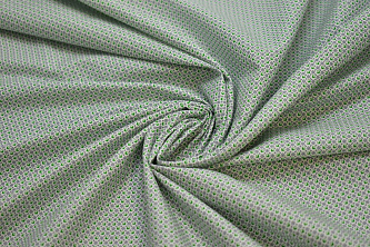 Рубашечная синяя зеленая ткань геометрия W-133029
