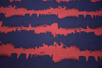 Рубашечная красная синяя ткань абстракция W-133059