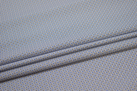 Рубашечная белая синяя ткань геометрия W-132889