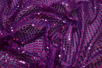 Сетка фиолетовая с пайетками W-129247