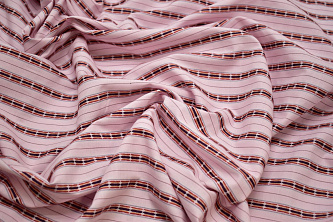 Рубашечная розовая ткань полоска W-132435
