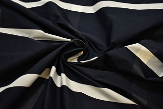 Курточная синяя серая ткань полоска W-131526