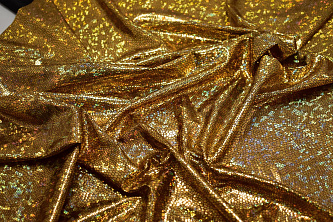 Трикотаж диско золотой W-126953