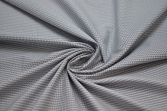 Рубашечная синяя белая ткань геометрия W-131550