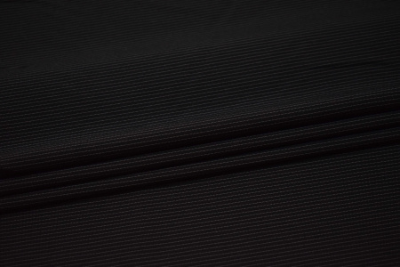 Костюмная черная ткань полоска W-133022