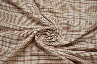 Рубашечная бежевая ткань полоска W-133117