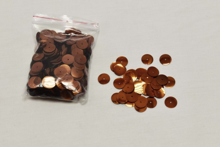 Пайетки коричневого цвета 1,2 см W-133849