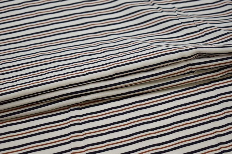 Рубашечная белая ткань полоска W-128817