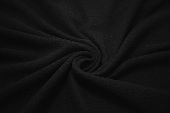 Пальтовая черная фактурная ткань W-132482
