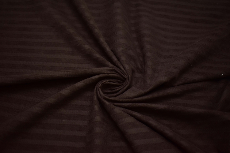Костюмная коричневая ткань в полоску W-132656