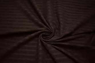 Костюмная коричневая ткань в полоску W-132656