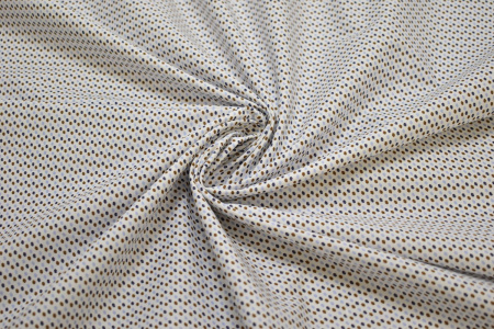 Рубашечная белая синяя ткань горох W-132390