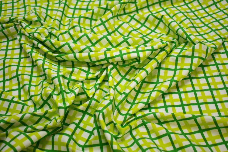 Рубашечная зеленая белая ткань полоска W-132880