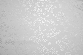 Плательная белая ткань цветы W-129374