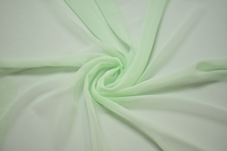 Шифон однотонный бледно-зеленый японский W-132629