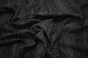 Пальтовая черная серая ткань W-131519