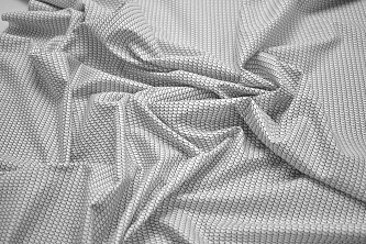 Рубашечная белая черная ткань геометрия W-131877