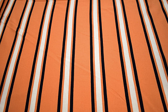 Трикотаж оранжевый полоска W-127102