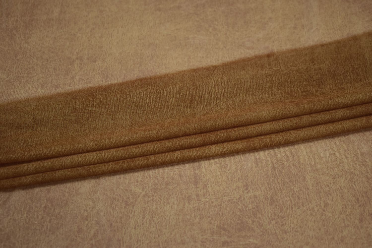 Сетка-стрейч коричневого цвета W-130255