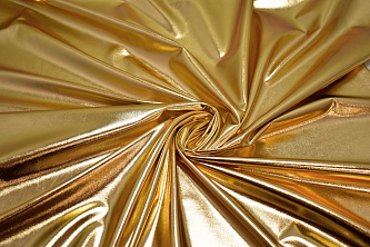 Парча-стрейч золотого цвета W-129015