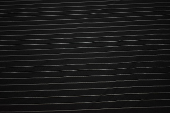 Плательная черная ткань в белую полоску W-132373