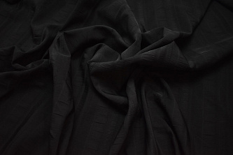 Рубашечная черная ткань полоска W-130390