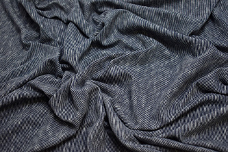 Трикотаж синий серый меланж W-127438