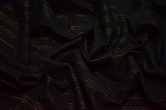 Рубашечная черная ткань полоска W-131470
