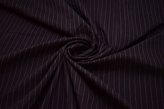 Рубашечная черная ткань в фиолетовую полоску W-133169