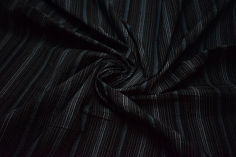 Рубашечная черная ткань полоска W-132251
