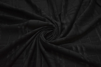 Трикотаж черный полоска W-125754