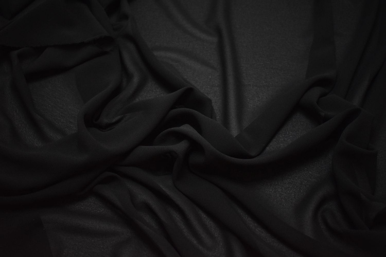 Плательная черная ткань W-127197