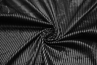 Рубашечная черная серебряная ткань полоска W-133118
