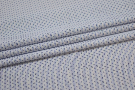 Рубашечная голубая синяя ткань геометрия W-133027